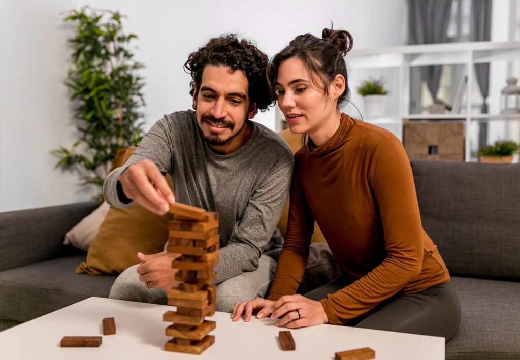 couple playing board games